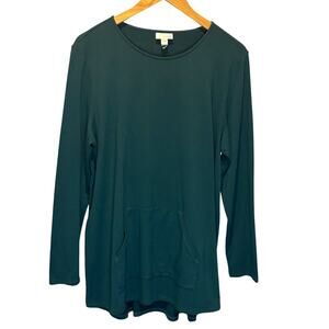 J. Jill Pure Jill Dark Turquoise Long Sleeve Tunic Top - size Large